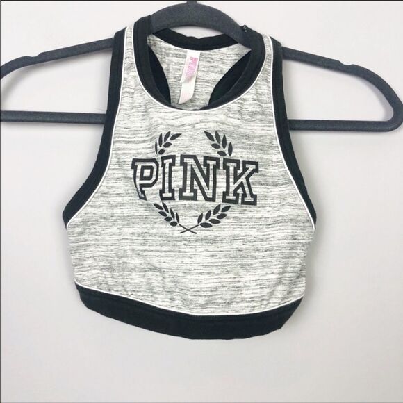 VICTORIA’S SECRET PINK | Crop Sports Bra Gray XS - Picture 1 of 5